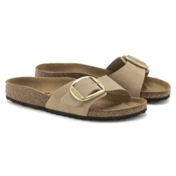 Birkenstock Madrid Big Buckle Nubuck Leather Sandcastle -Birkenstock Sale Store 1024009 pair