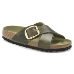 Birkenstock Siena Big Buckle Oiled Leather Olive Green