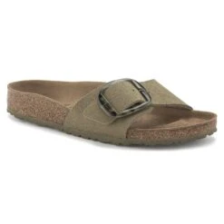 Birkenstock Madrid Vegan Big Buckle Textile Faded Khaki