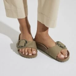Birkenstock Madrid Vegan Big Buckle Textile Faded Khaki 13 Birkenstock Madrid Vegan Big Buckle Textile Faded Khaki -Birkenstock Sale Store 1024054 f closeup f
