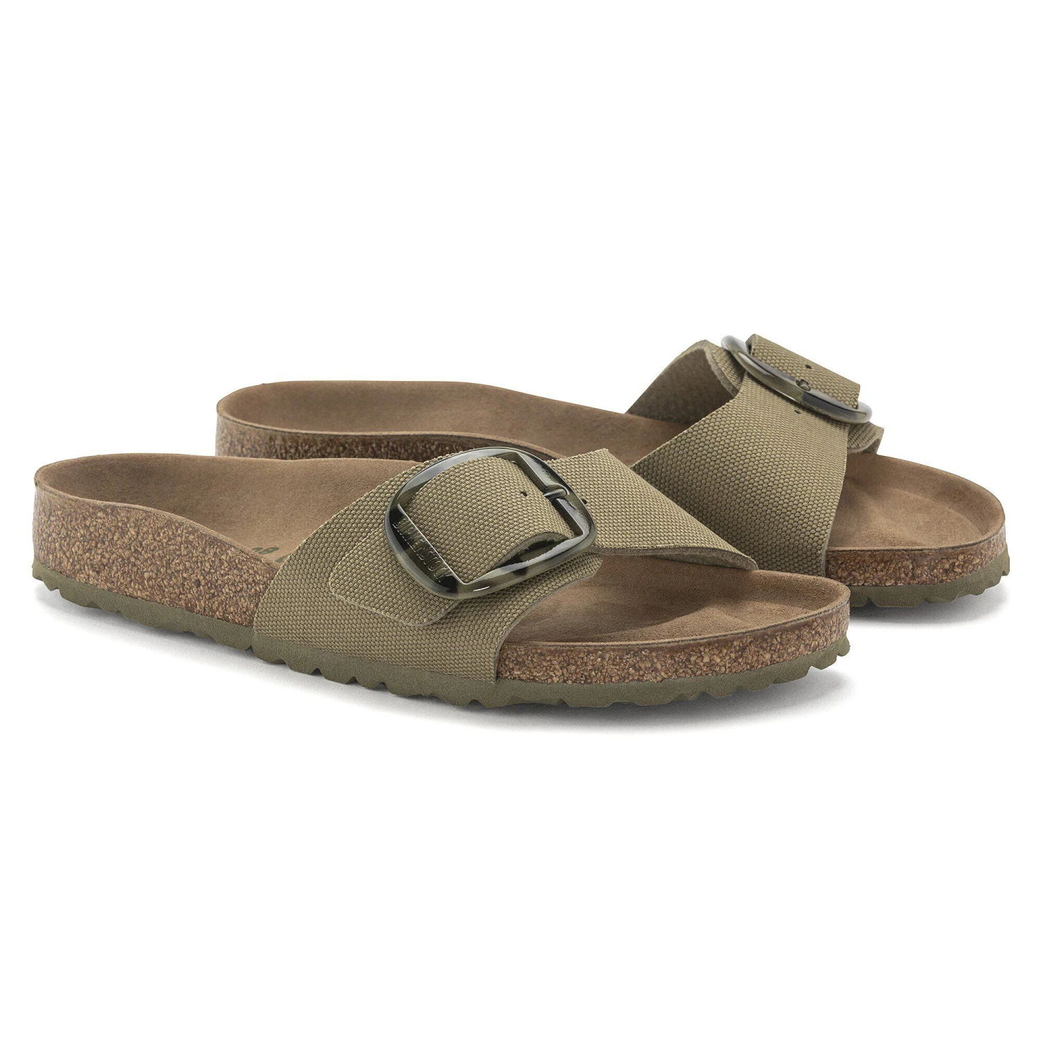 Birkenstock Madrid Vegan Big Buckle Textile Faded Khaki 4 Birkenstock Madrid Vegan Big Buckle Textile Faded Khaki - Image 4