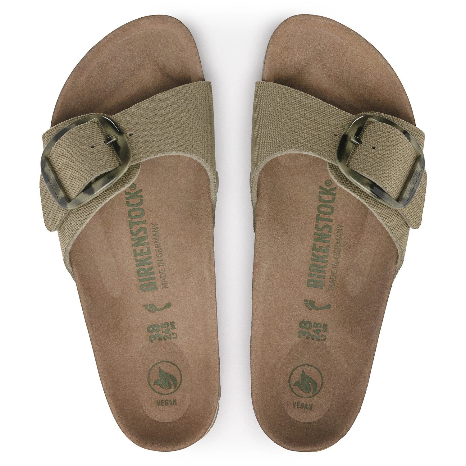 Birkenstock Madrid Vegan Big Buckle Textile Faded Khaki 2 Birkenstock Madrid Vegan Big Buckle Textile Faded Khaki - Image 2