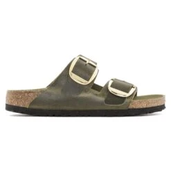 Birkenstock Arizona Big Buckle Oiled Leather Olive Green -Birkenstock Sale Store 1024071 side