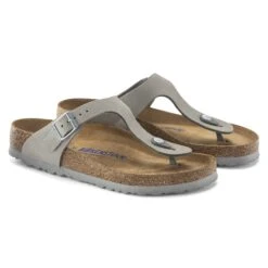 Birkenstock Gizeh Soft Footbed Nubuck Leather Dove Gray -Birkenstock Sale Store 1024127 pair