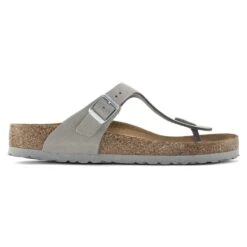 Birkenstock Gizeh Soft Footbed Nubuck Leather Dove Gray -Birkenstock Sale Store 1024127 side
