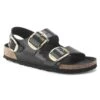 Birkenstock Milano Big Buckle Natural Leather Patent High Shine Black