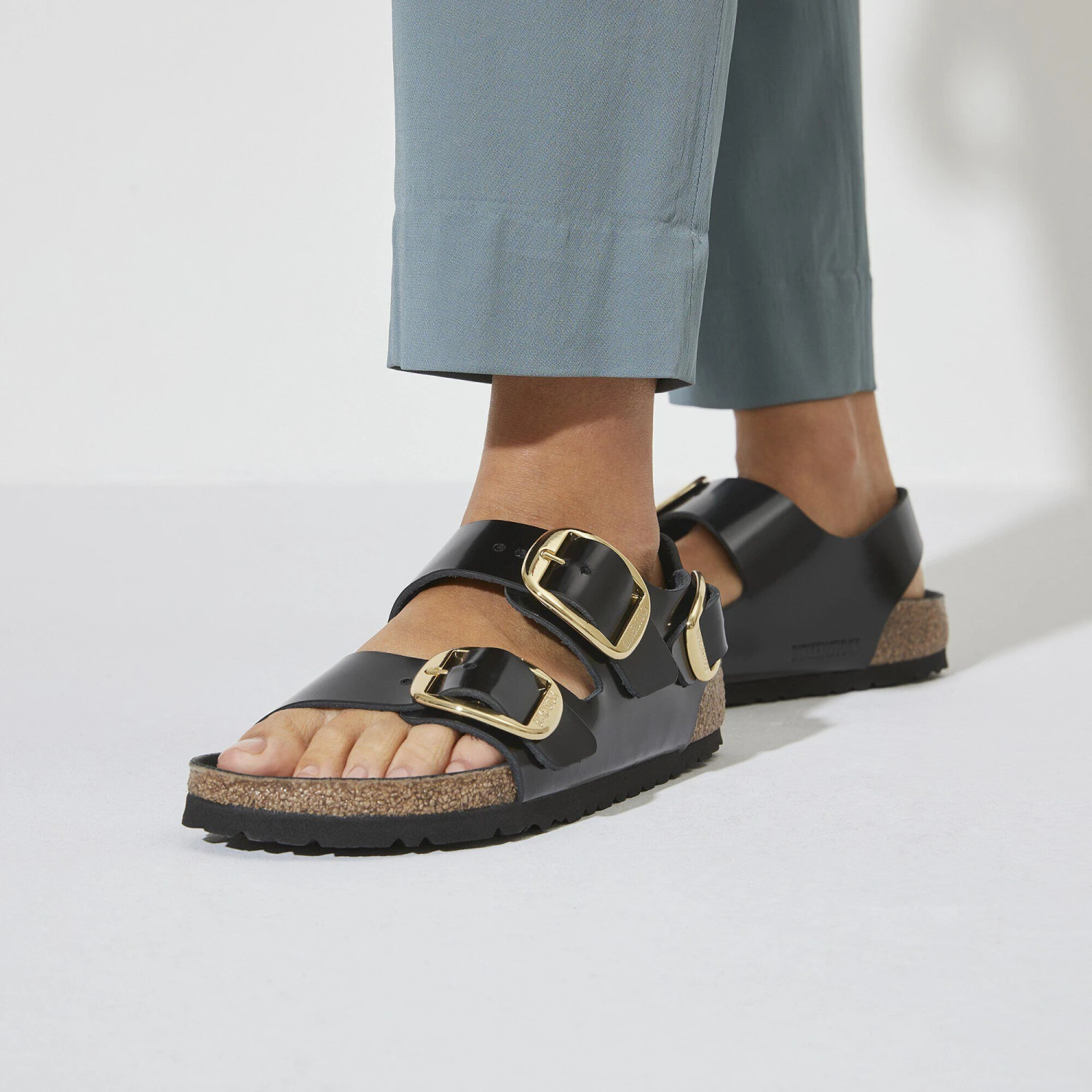 Birkenstock Milano Big Buckle Natural Leather Patent High Shine Black 7 Birkenstock Milano Big Buckle Natural Leather Patent High Shine Black - Image 7