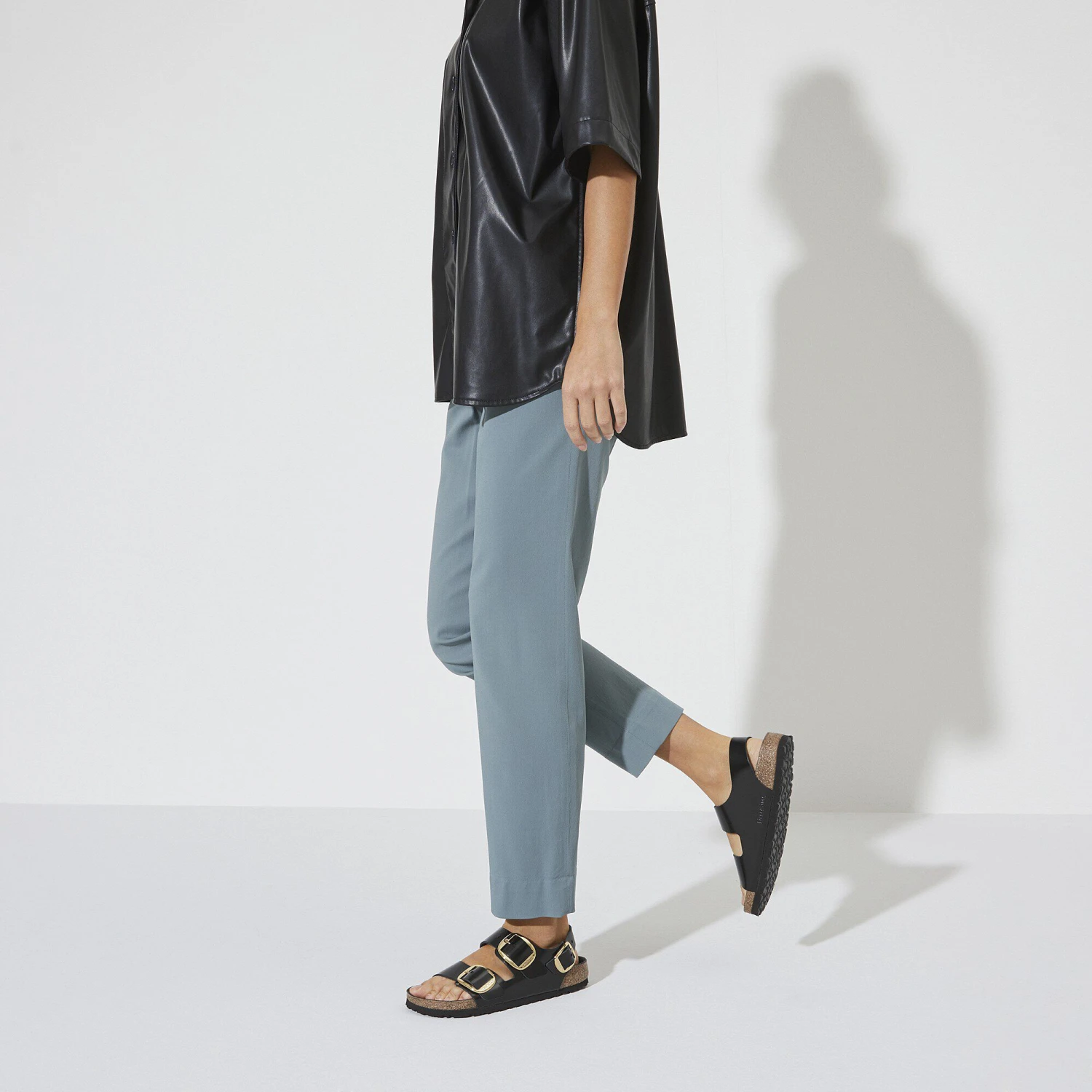 Birkenstock Milano Big Buckle Natural Leather Patent High Shine Black 4 Birkenstock Milano Big Buckle Natural Leather Patent High Shine Black - Image 4