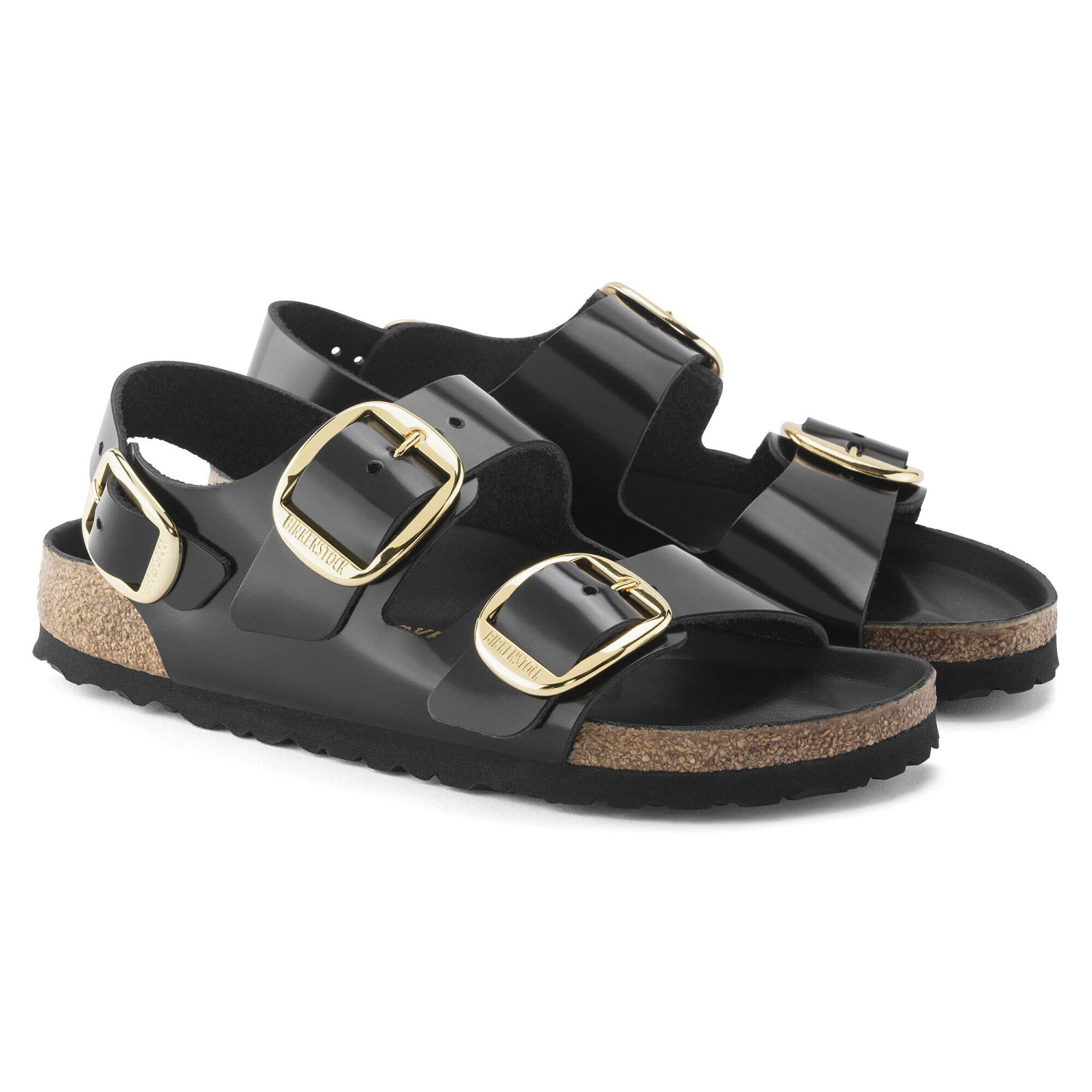 Birkenstock Milano Big Buckle Natural Leather Patent High Shine Black 8 Birkenstock Milano Big Buckle Natural Leather Patent High Shine Black - Image 8