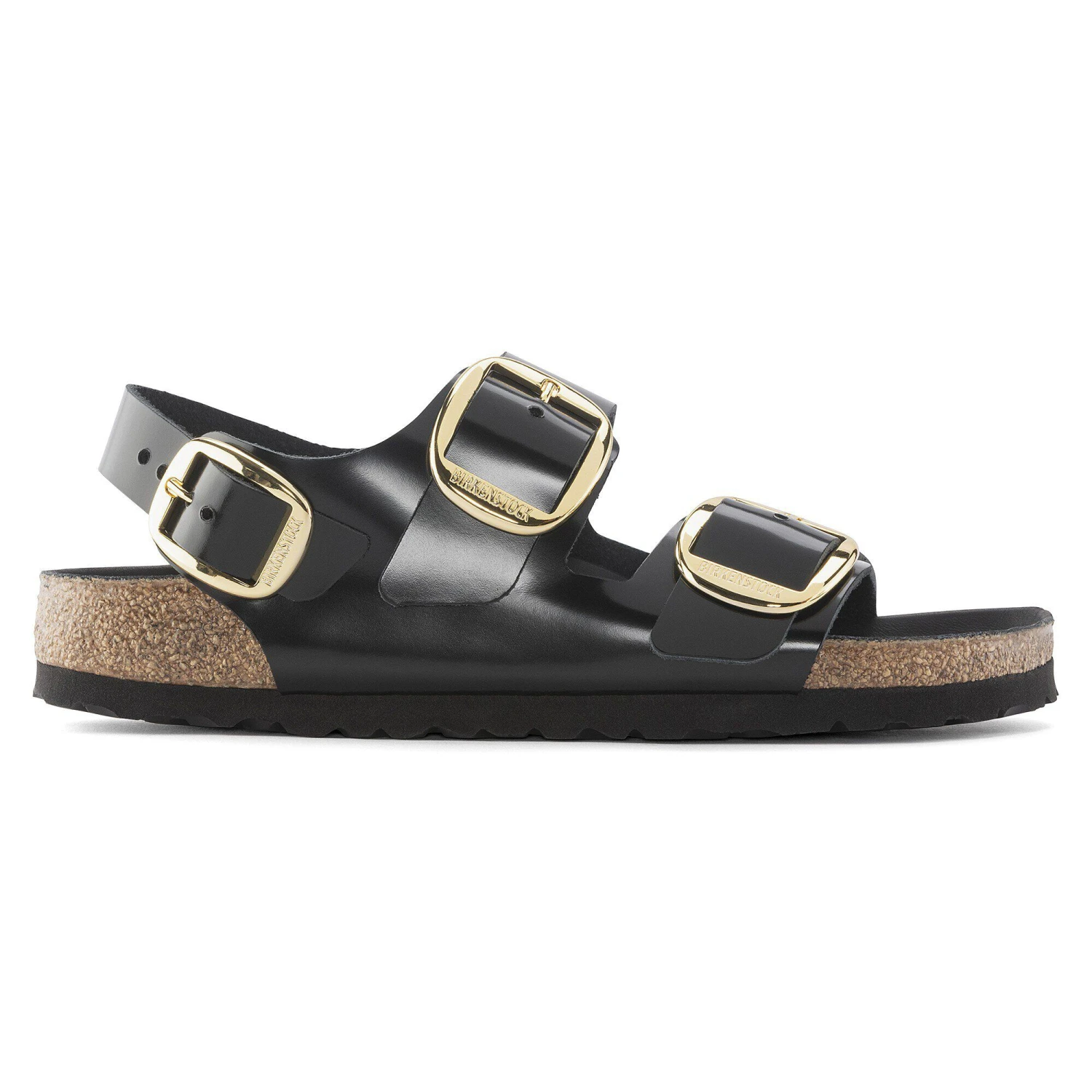 Birkenstock Milano Big Buckle Natural Leather Patent High Shine Black 3 Birkenstock Milano Big Buckle Natural Leather Patent High Shine Black - Image 3