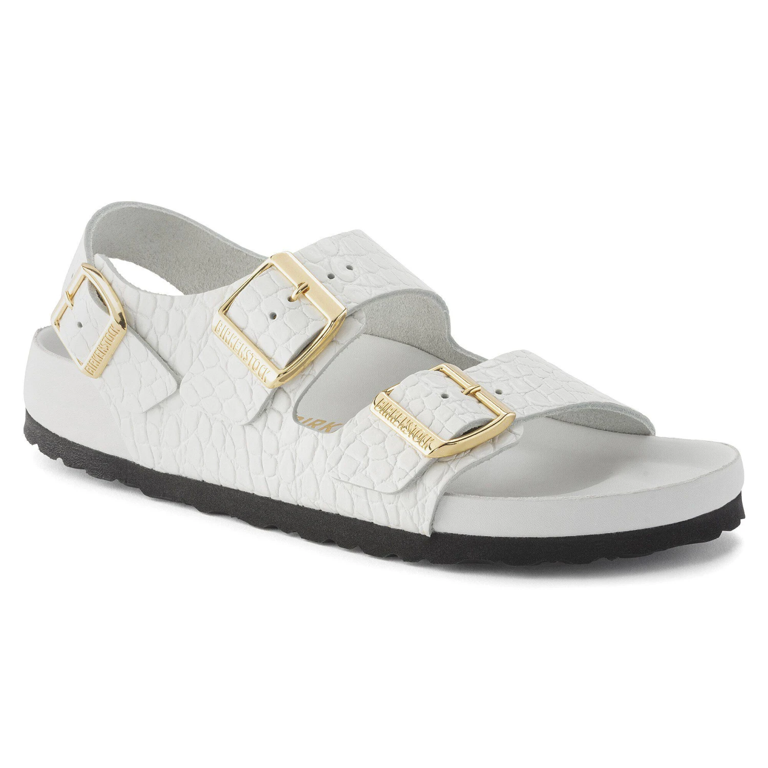 Birkenstock Milano Embossed Leather Emboss White 1 Birkenstock Milano Embossed Leather Emboss White