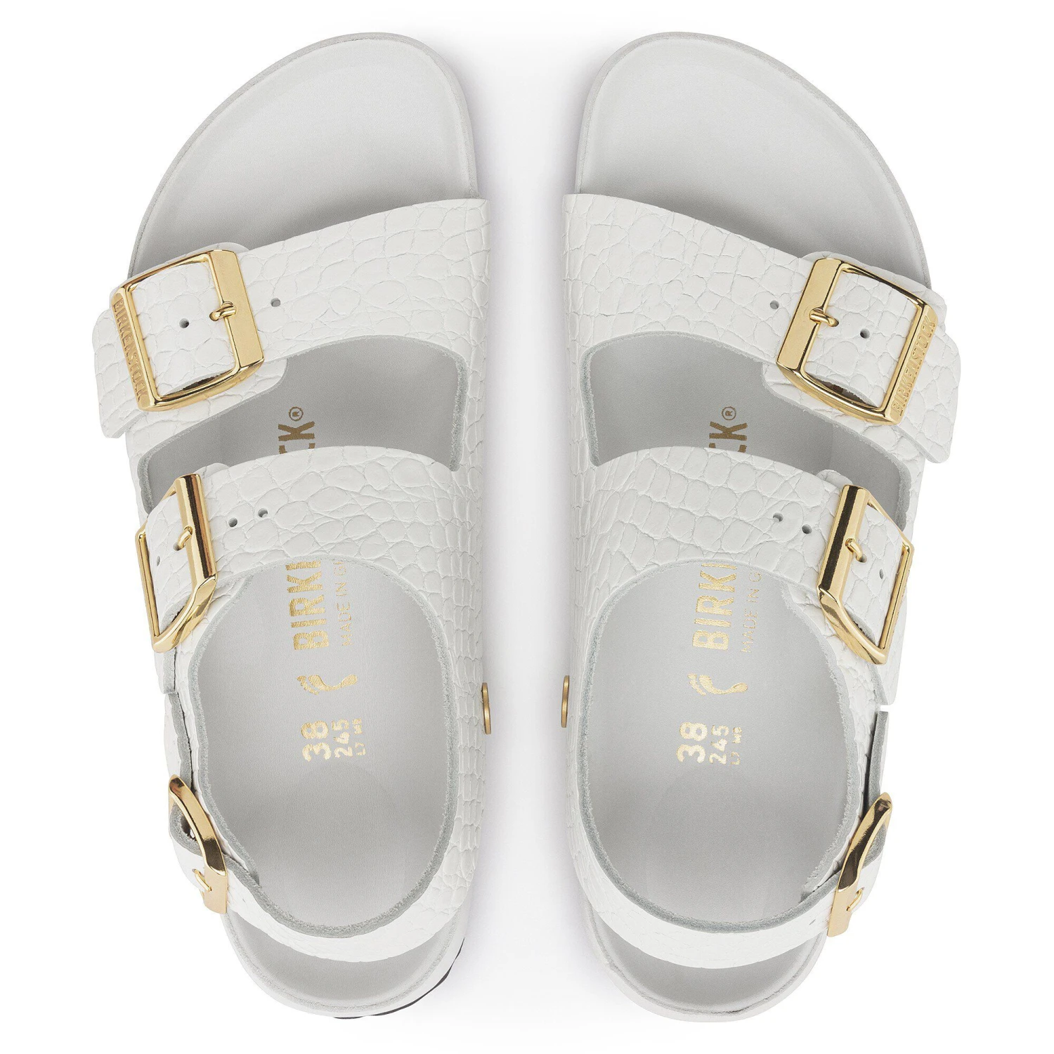 Birkenstock Milano Embossed Leather Emboss White 2 Birkenstock Milano Embossed Leather Emboss White - Image 2