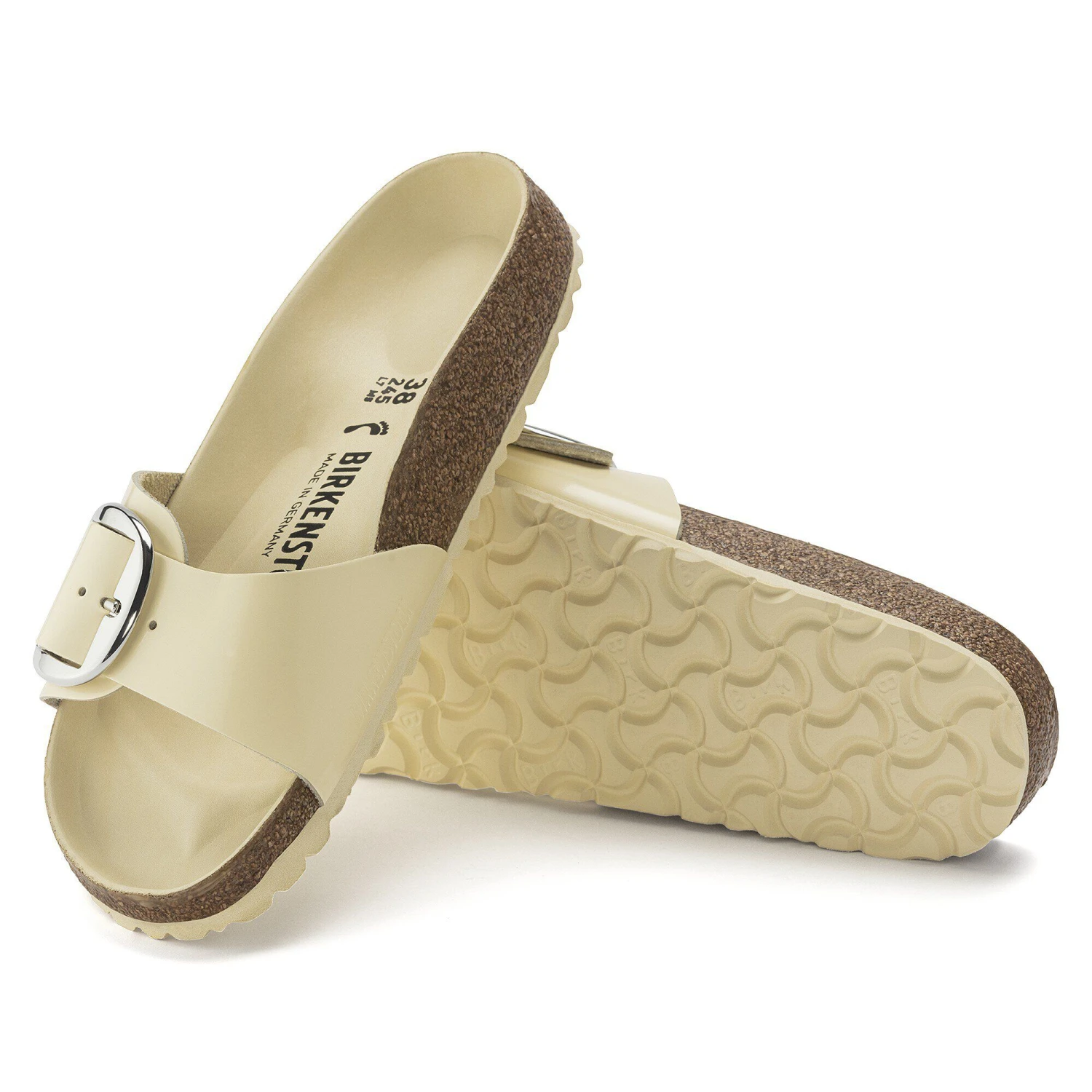 Birkenstock Madrid Big Buckle Natural Leather Patent High Shine Butter 6 Birkenstock Madrid Big Buckle Natural Leather Patent High Shine Butter - Image 6