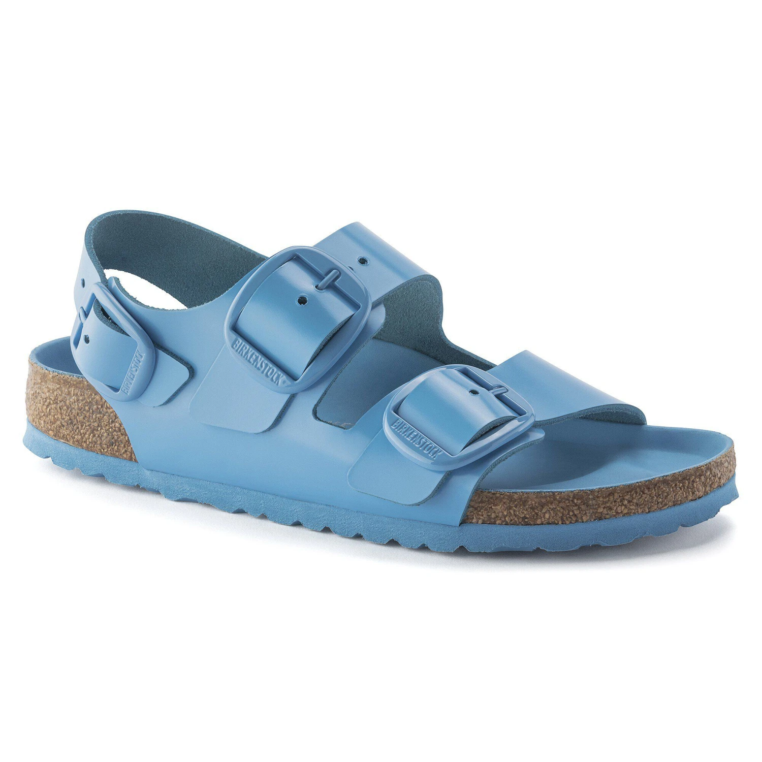 Birkenstock Milano Big Buckle Natural Leather Patent High Shine Sky Blue 1 Birkenstock Milano Big Buckle Natural Leather Patent High Shine Sky Blue