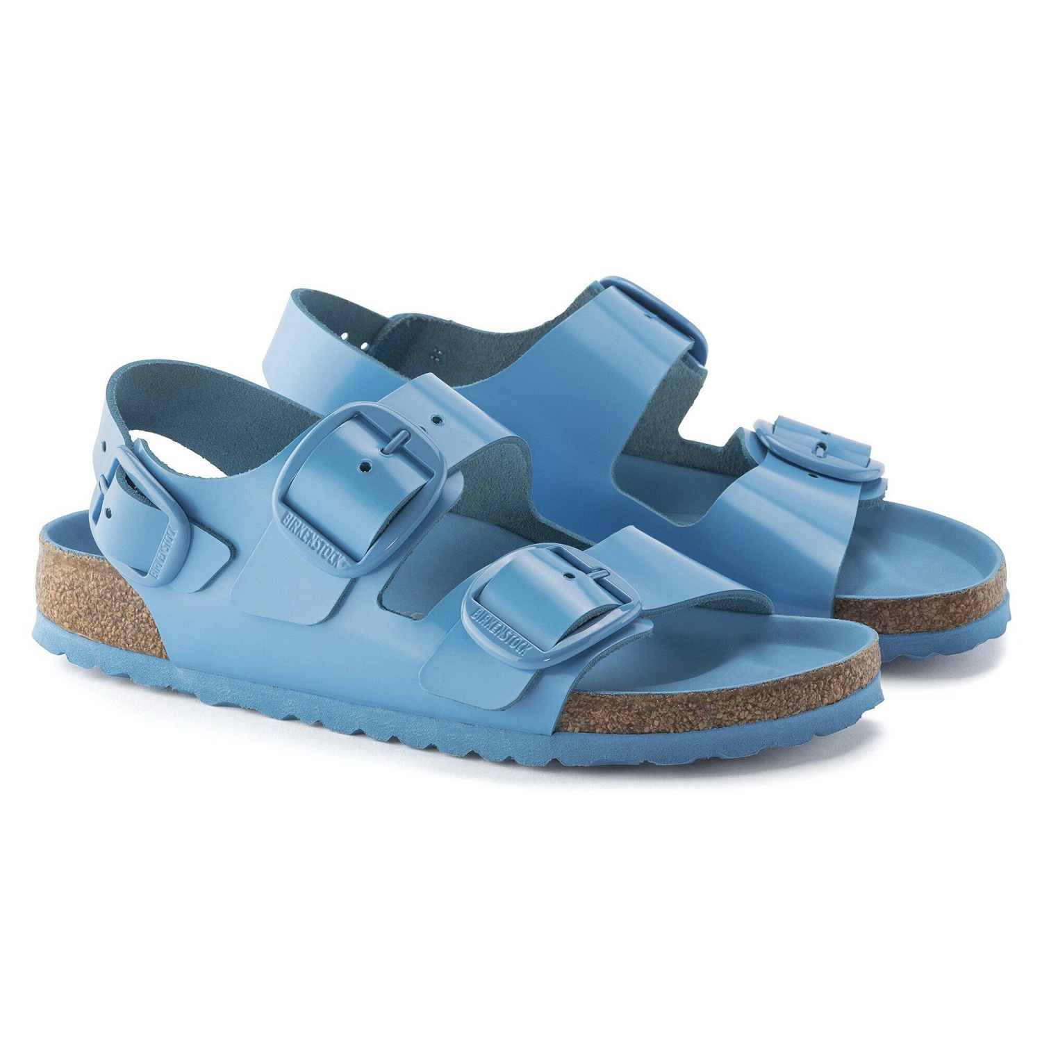 Birkenstock Milano Big Buckle Natural Leather Patent High Shine Sky Blue 5 Birkenstock Milano Big Buckle Natural Leather Patent High Shine Sky Blue - Image 5