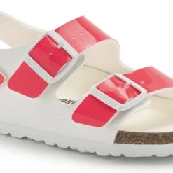 Birkenstock Milano Birko-Flor Patent Neon Pink/White Patent -Birkenstock Sale Store 1024187 detail 1