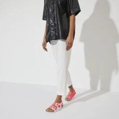 Birkenstock Milano Birko-Flor Patent Neon Pink/White Patent -Birkenstock Sale Store 1024187 f look f