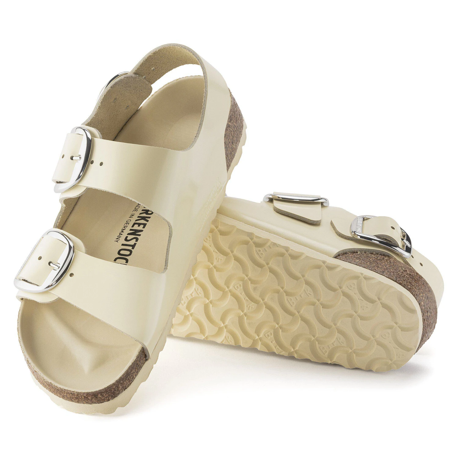 Birkenstock Milano Big Buckle Natural Leather Patent High Shine Butter 6 Birkenstock Milano Big Buckle Natural Leather Patent High Shine Butter - Image 6