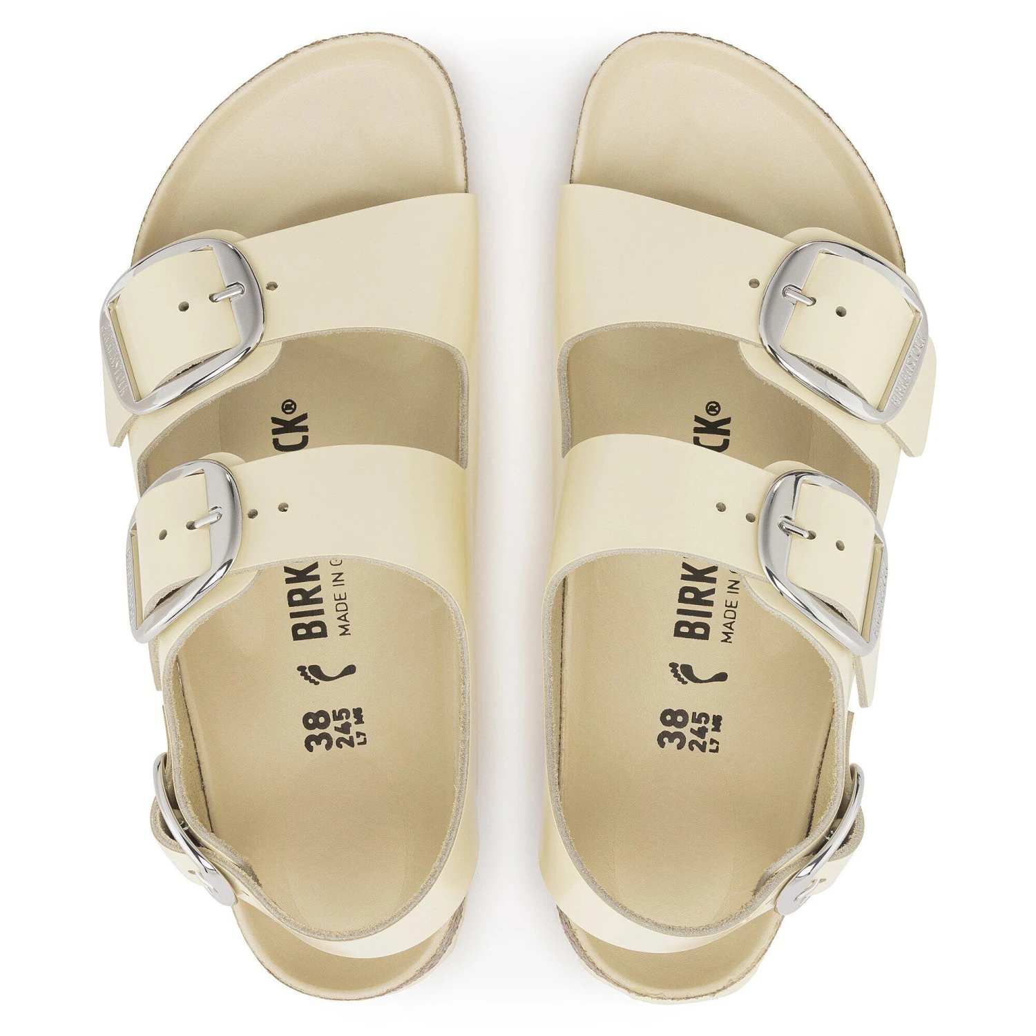 Birkenstock Milano Big Buckle Natural Leather Patent High Shine Butter 2 Birkenstock Milano Big Buckle Natural Leather Patent High Shine Butter - Image 2