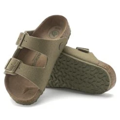 Birkenstock Arizona Kids Vegan Textile Faded Khaki -Birkenstock Sale Store 1024306 sole
