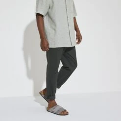 Birkenstock Kyoto Nubuck Leather Desert Buck Whale Gray -Birkenstock Sale Store 1024502 f look m