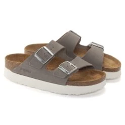 Arizona Flex Platform Nubuck Leather Dove Gray -Birkenstock Sale Store 1024625 pair