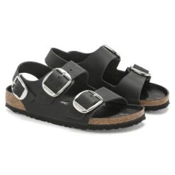 Birkenstock Milano Big Buckle Oiled Leather Black -Birkenstock Sale Store 1024943 pair