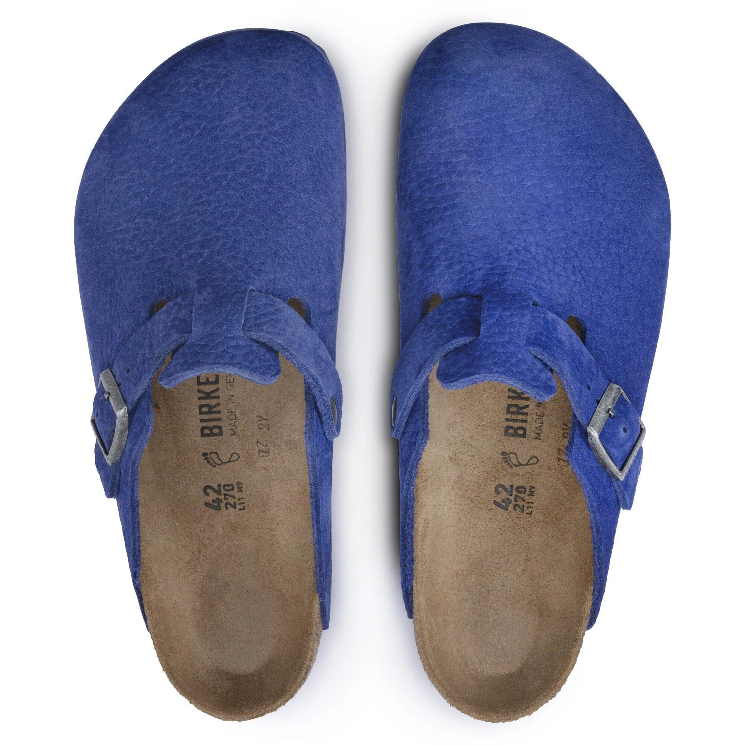 Birkenstock Boston Nubuck Leather Indigo Blue 2 Birkenstock Boston Nubuck Leather Indigo Blue - Image 2