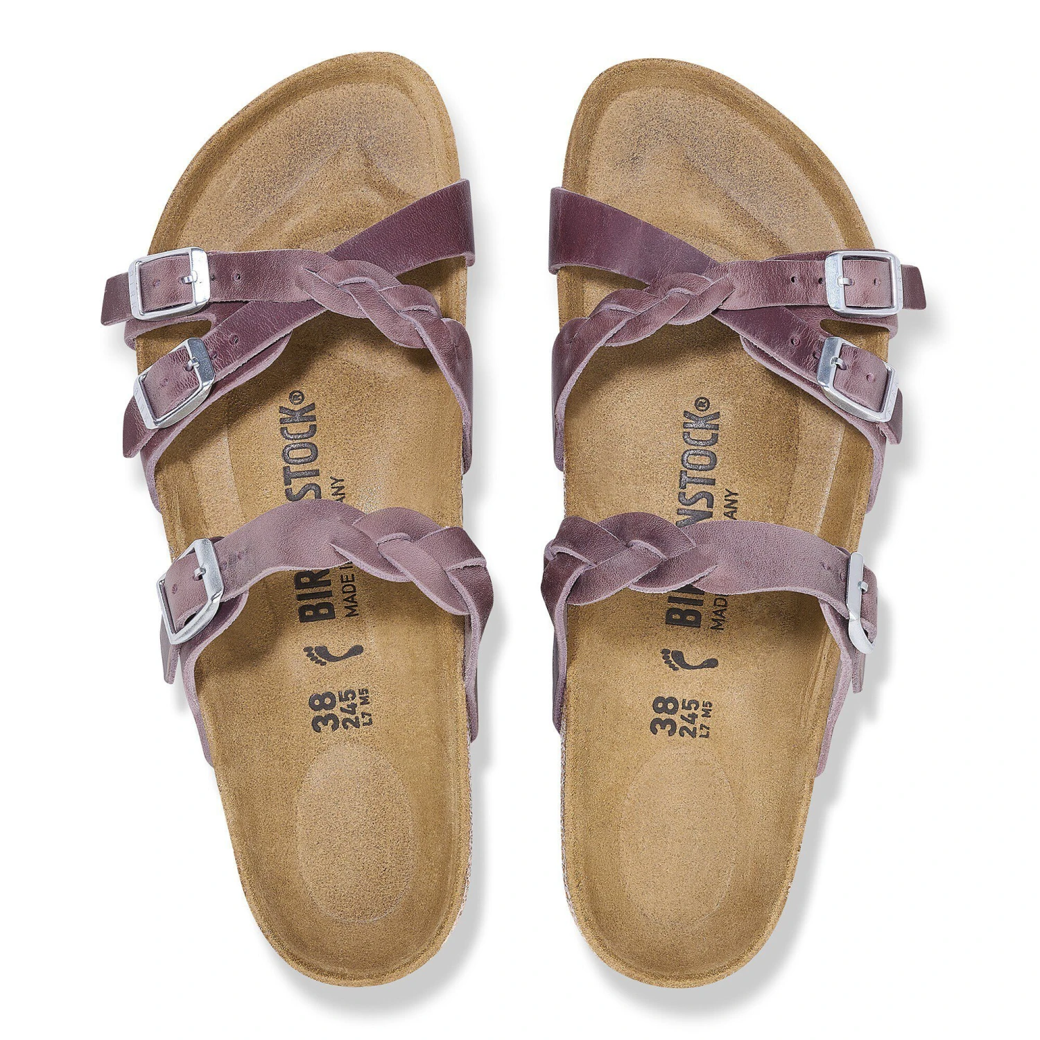 Birkenstock Franca Braided Oiled Leather Lavender 2 Birkenstock Franca Braided Oiled Leather Lavender - Image 2