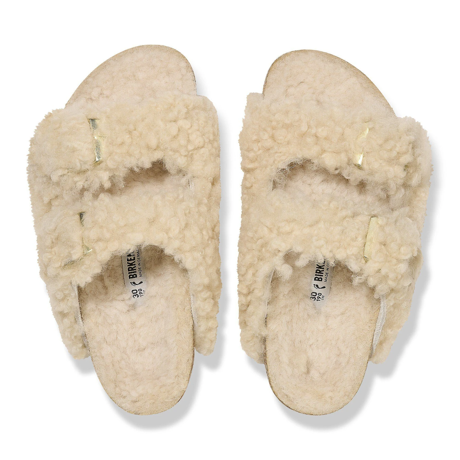 Birkenstock Arizona Kids Shearling Teddy Eggshell 2 Birkenstock Arizona Kids Shearling Teddy Eggshell - Image 2