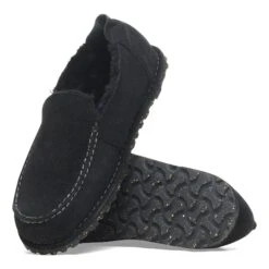 Birkenstock Utti Shearling Suede Leather Black -Birkenstock Sale Store 1025176 sole