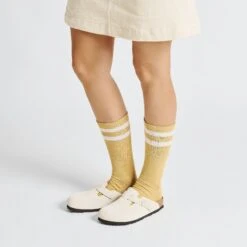 Birkenstock Boston Suede Embossed Corduroy Antique White -Birkenstock Sale Store 1025252 f look f