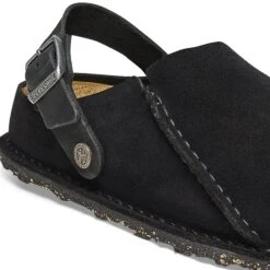 Birkenstock Lutry Premium Suede Suede Leather Black -Birkenstock Sale Store 1025323 detail 1