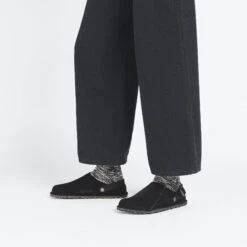 Birkenstock Lutry Premium Suede Suede Leather Black -Birkenstock Sale Store 1025323 f look f