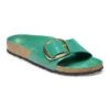 Birkenstock Madrid Big Buckle Natural Leather Patent High Shine Digital Green