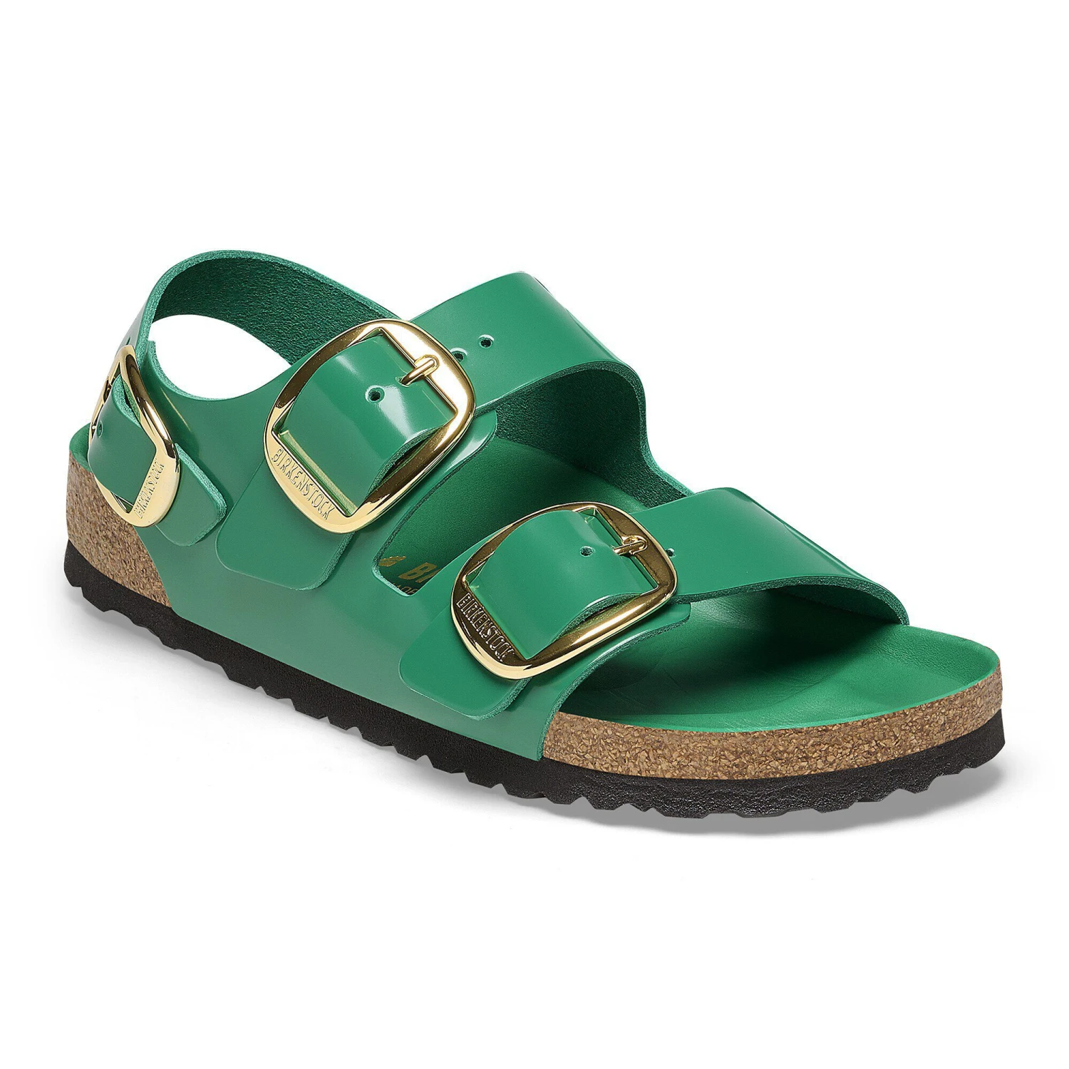 Birkenstock Milano Big Buckle Natural Leather Patent High Shine Digital Green 1 Birkenstock Milano Big Buckle Natural Leather Patent High Shine Digital Green