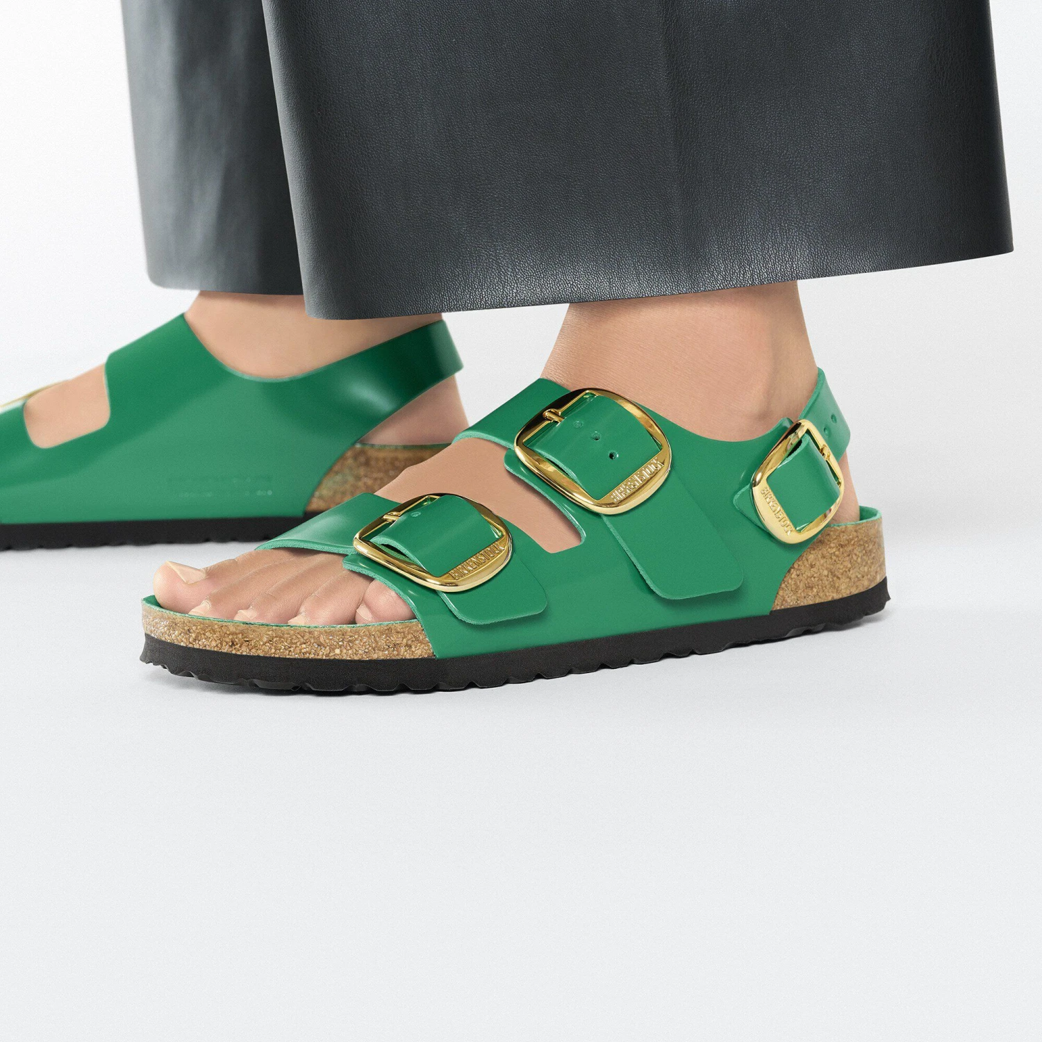 Birkenstock Milano Big Buckle Natural Leather Patent High Shine Digital Green 5 Birkenstock Milano Big Buckle Natural Leather Patent High Shine Digital Green - Image 5