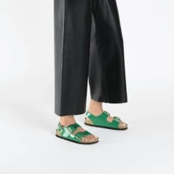 Birkenstock Milano Big Buckle Natural Leather Patent High Shine Digital Green 13 Birkenstock Milano Big Buckle Natural Leather Patent High Shine Digital Green -Birkenstock Sale Store 1025339 f look f