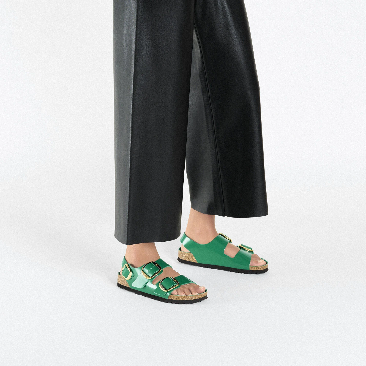 Birkenstock Milano Big Buckle Natural Leather Patent High Shine Digital Green 6 Birkenstock Milano Big Buckle Natural Leather Patent High Shine Digital Green - Image 6