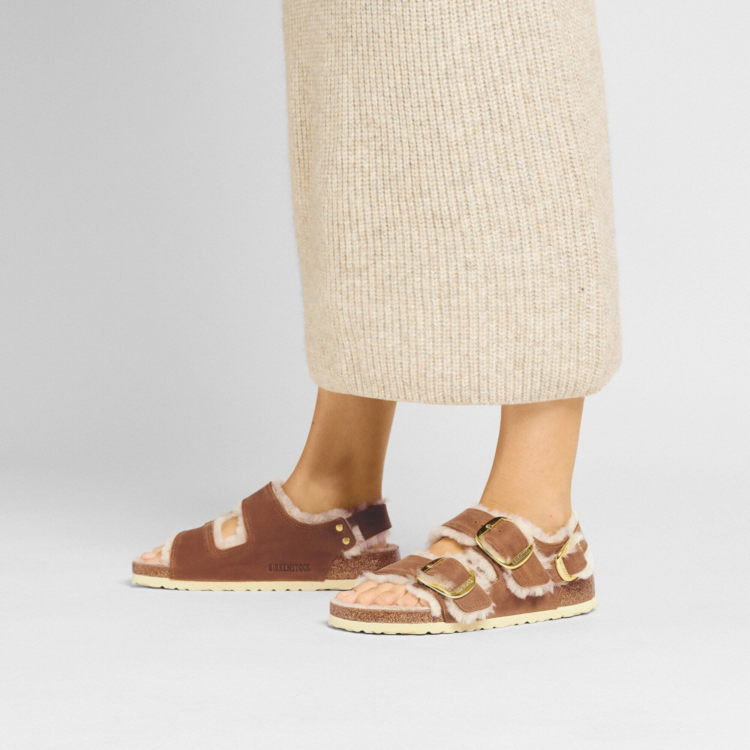 Birkenstock Milano Big Buckle Shearling Oiled Leather Cognac 7 Birkenstock Milano Big Buckle Shearling Oiled Leather Cognac - Image 7