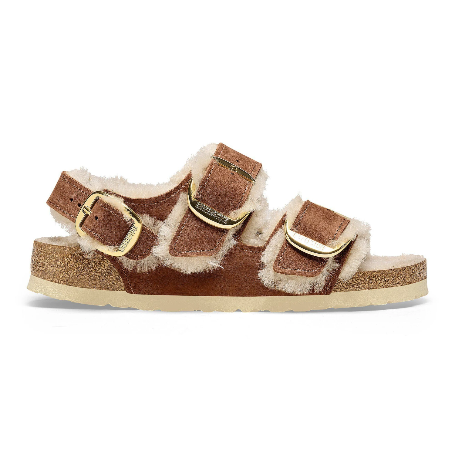Birkenstock Milano Big Buckle Shearling Oiled Leather Cognac 3 Birkenstock Milano Big Buckle Shearling Oiled Leather Cognac - Image 3