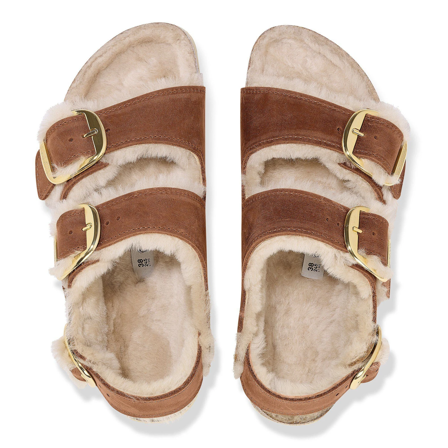 Birkenstock Milano Big Buckle Shearling Oiled Leather Cognac 2 Birkenstock Milano Big Buckle Shearling Oiled Leather Cognac - Image 2