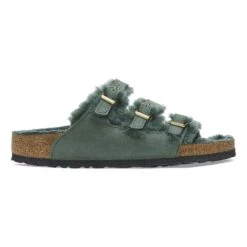 Birkenstock Florida Shearling Nubuck Leather Thyme -Birkenstock Sale Store 1025404 side