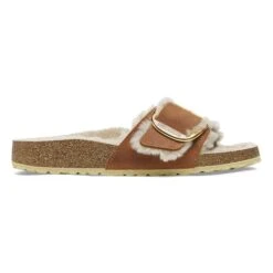 Birkenstock Madrid Big Buckle Shearling Oiled Leather Cognac -Birkenstock Sale Store 1025415 side