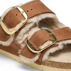 Birkenstock Arizona Big Buckle Shearling Oiled Leather Cognac -Birkenstock Sale Store 1025432 detail 1