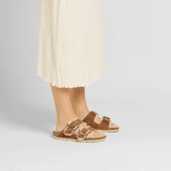 Birkenstock Arizona Big Buckle Shearling Oiled Leather Cognac -Birkenstock Sale Store 1025432 f look f