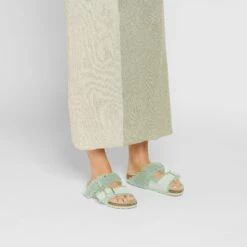 Birkenstock Arizona Teddy Split Suede Leather-Shearling Matcha -Birkenstock Sale Store 1025448 f look f