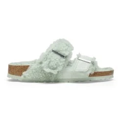 Birkenstock Arizona Teddy Split Suede Leather-Shearling Matcha -Birkenstock Sale Store 1025448 side