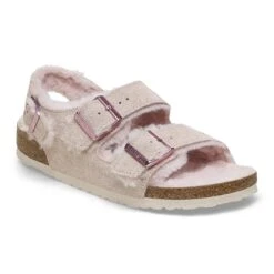 Birkenstock Milano Suede Shearling Suede Leather-Shearling Light Rose