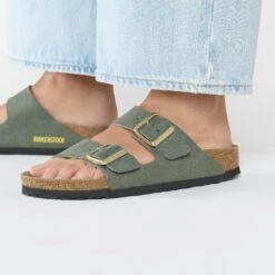 Birkenstock Arizona Vegan Synthetics Thyme -Birkenstock Sale Store 1025476 f closeup f